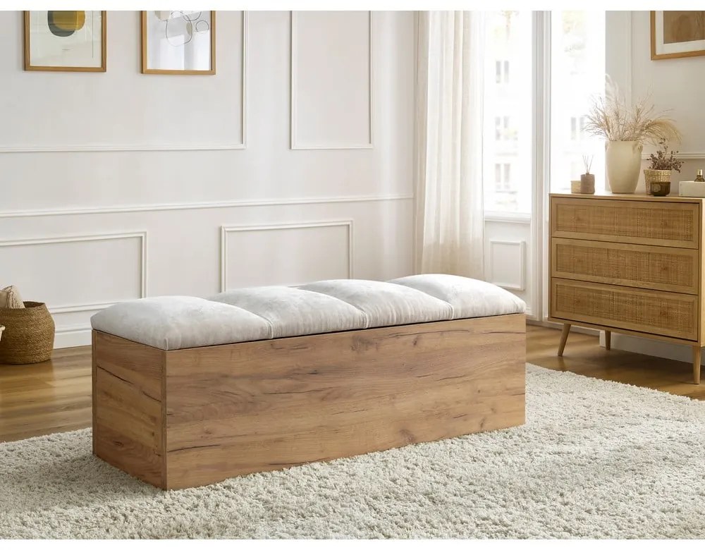 Lavica vo svetlosivej a prírodnej farbe Kumo – Bobochic Paris