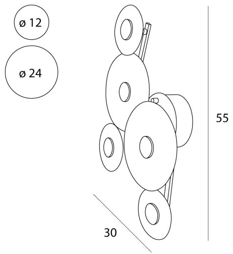 MAXLIGHT W0357 - LED Nástenné svietidlo ALLURE 5xLED/5W/230V zlatá