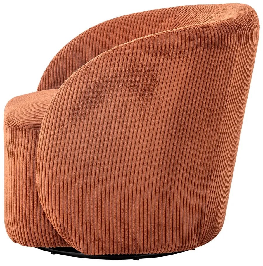 Oranžové menčestrové kreslo ušiak Pradi – Bloomingville