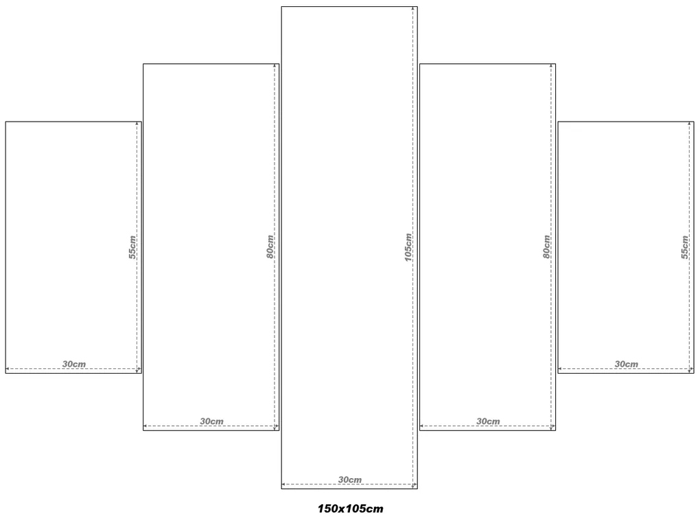 Gario Obraz s hodinami Stará cestička v Toskánsku - 5 dielny Rozmery: 150 x 70 cm
