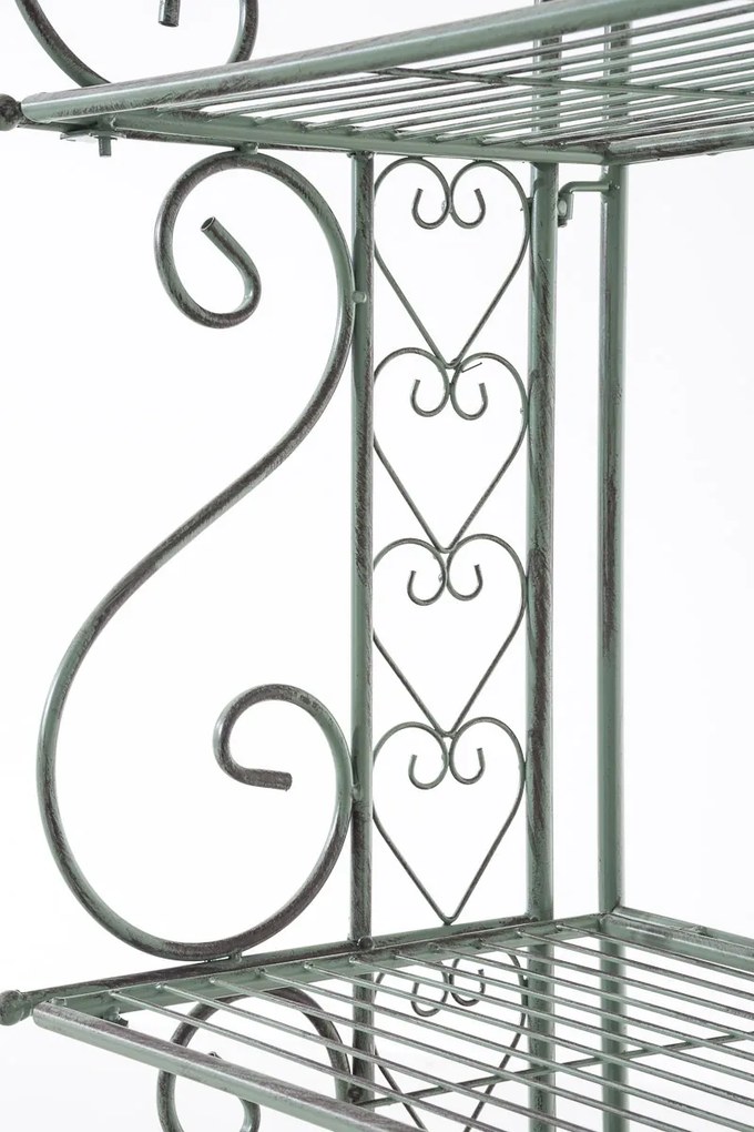 Kovová polica regál Anja - Zelená antik