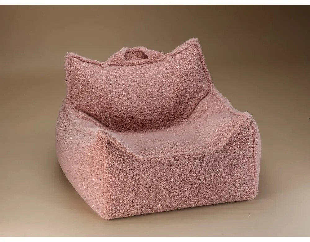 Ružový detský sedací vak z textílie buklé Chair – Wigiwama