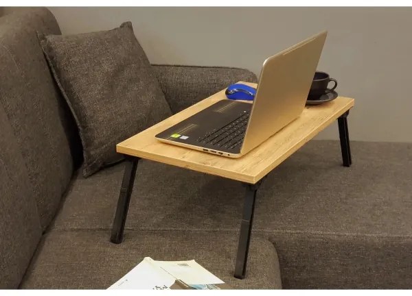 Stolík do postele GUSTO 24,5x60 cm béžová/čierna