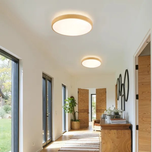 Brilagi-LED Stmievateľné svietidlo GLASS POOL DOUBLE LED/48W/230V 40 cm drevený dekor+DO