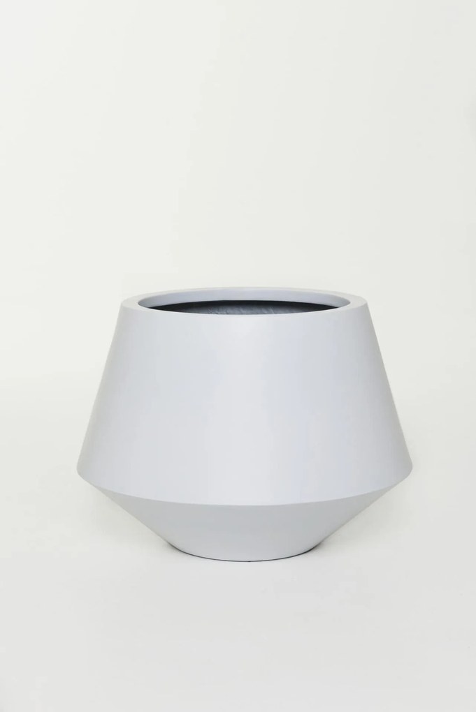 Okrúhly kvetináč BERBELIT, sklolaminát, výška 30 cm, biely