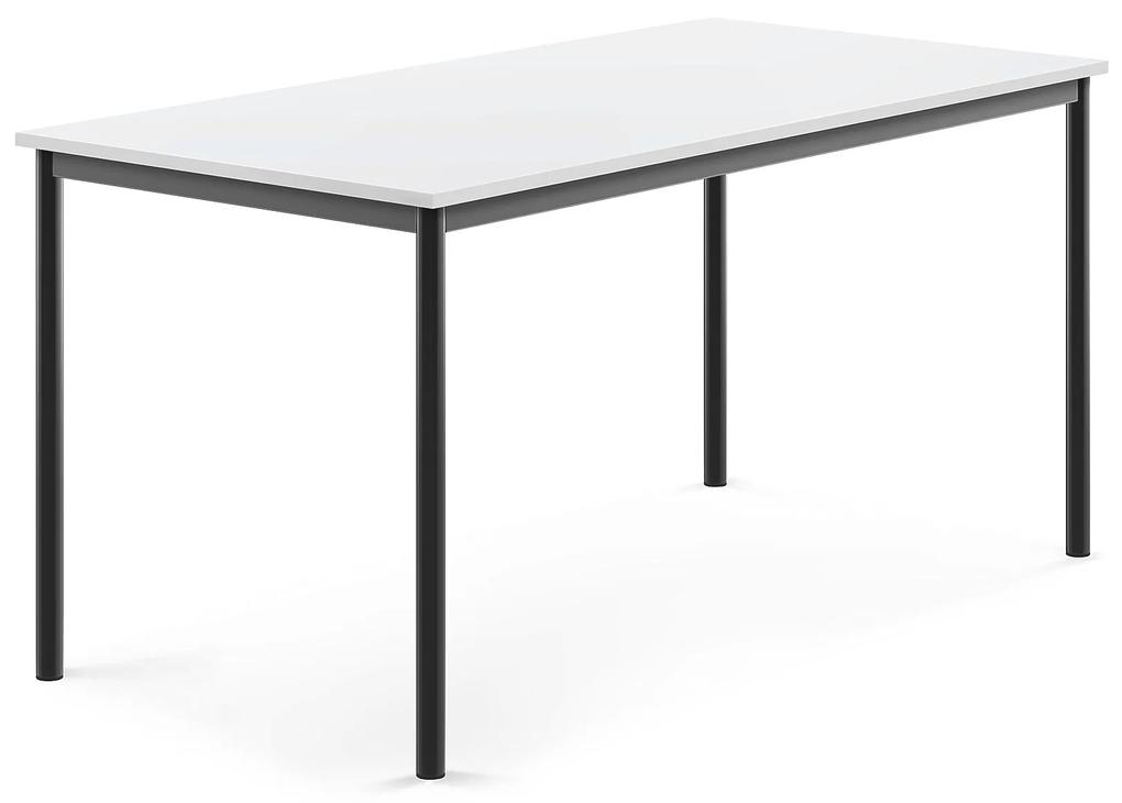 Stôl BORÅS, 1600x800x760 mm, laminát - biela, antracit