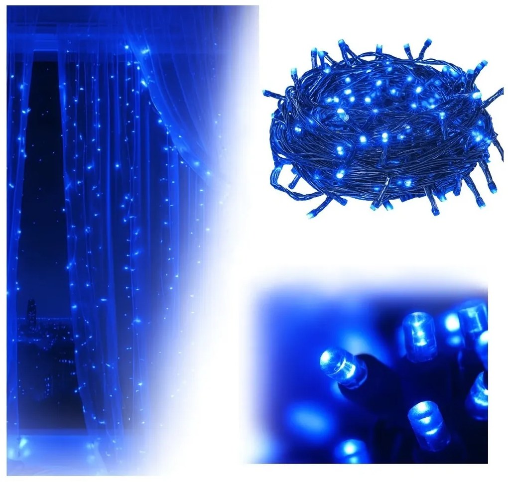 Vianočné svetielka vnútorné modré 500 LED