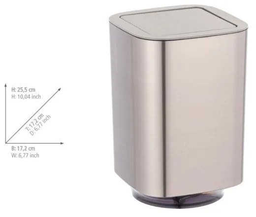 Plastový odpadkový kôš v lesklo striebornej farbe 5,5 l Auron – Wenko
