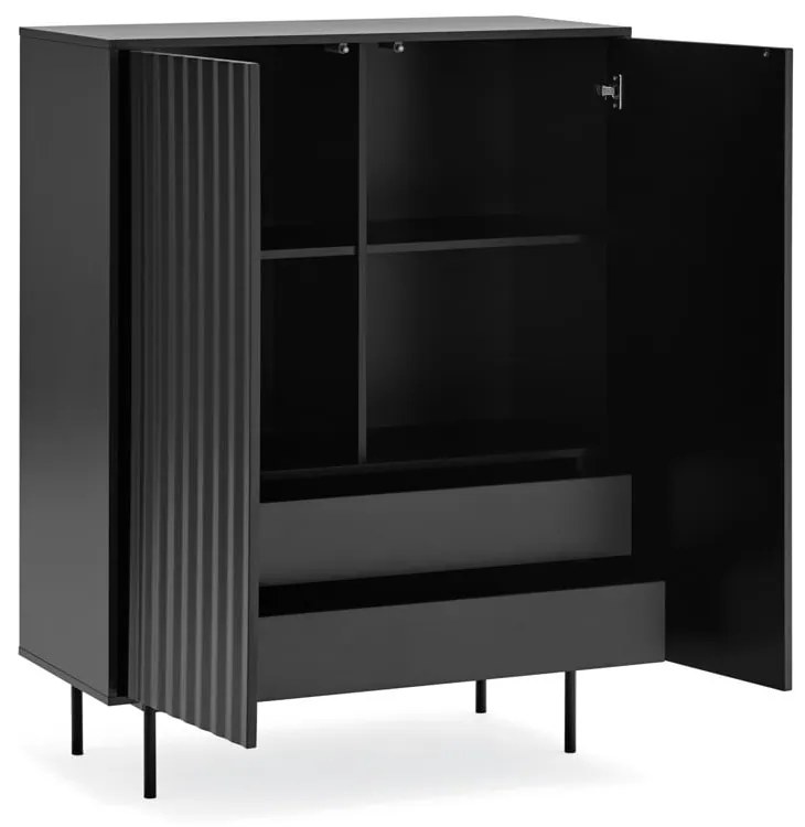 Čierna vysoká komoda 97x130 cm Sierra - Teulat