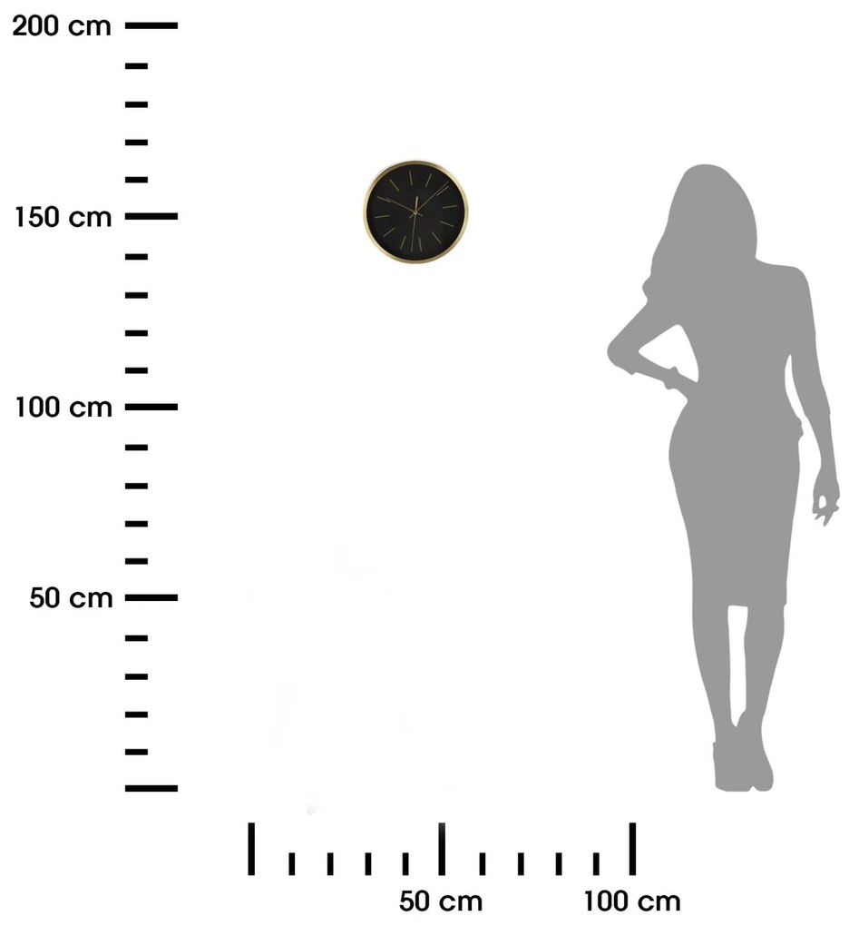 Nástenné hodiny GOLACK 25 cm čierne/zlaté