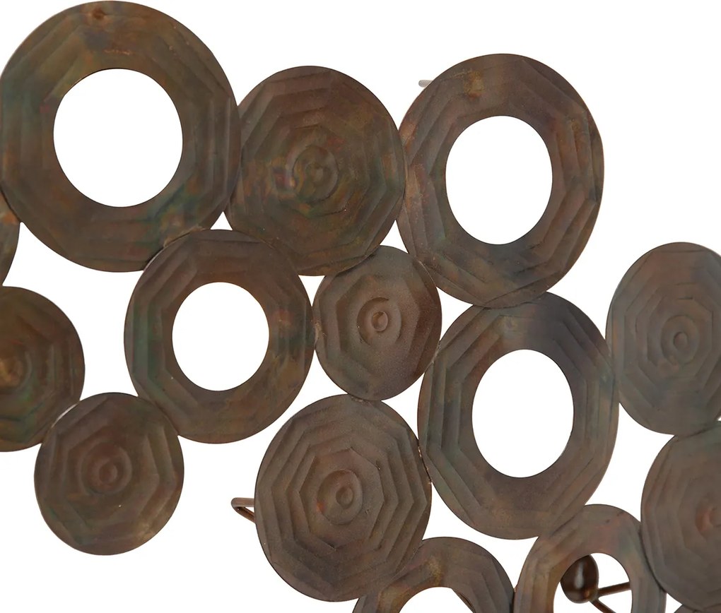 Art Deco nástenná lampa medená 77 cm - Circles