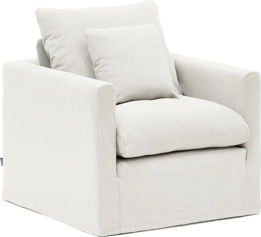 Biele ľanové kreslo Nora – Kave Home