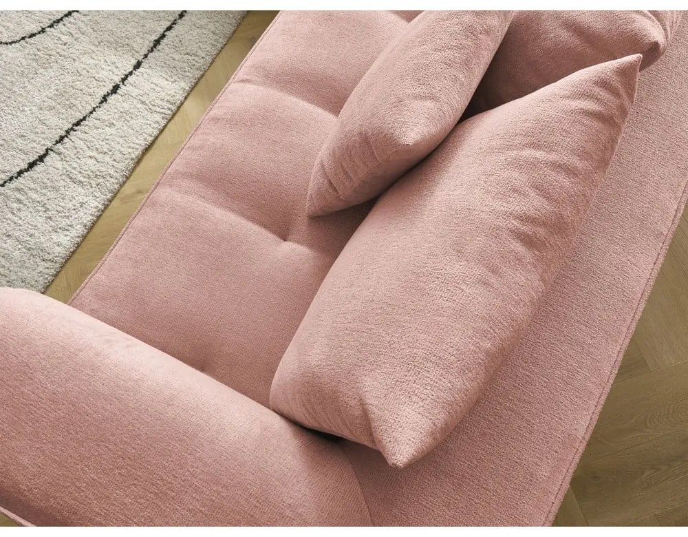 Ružová ženilková rohová pohovka (ľavý roh/do L) Whesley – Bobochic Paris