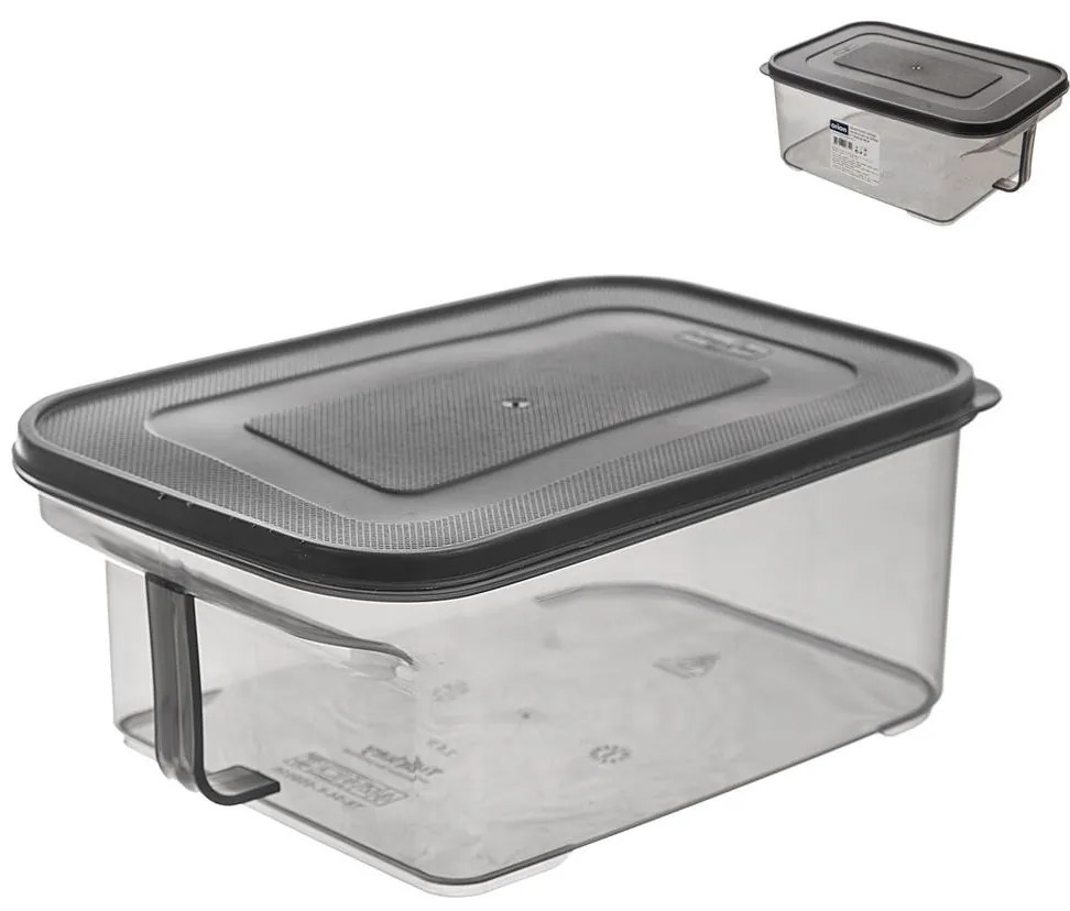 Orion Dóza na potraviny s vrchnákom a uchom MATRIX, 2,6l, sivá