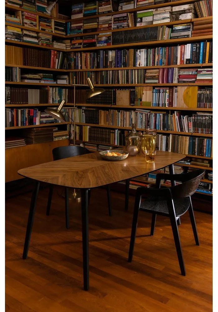 Jedálenský stôl s doskou v dekore orechového dreva 90x165 cm Clover – Dutchbone