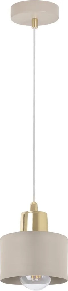 Závesné svietidlo Panta, 1x béžové kovové tienidlo, g