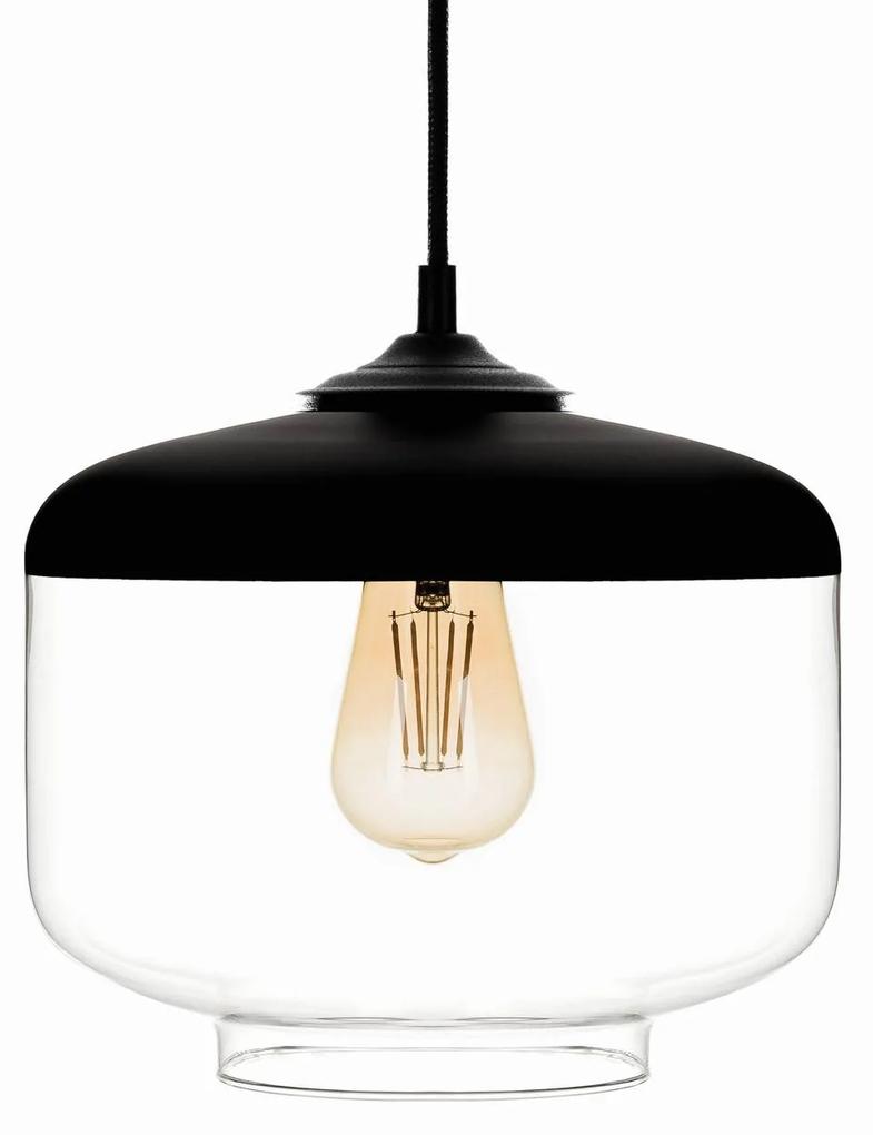 Závesná lampa Monochrome Flash číra/čierna Ø 25 cm