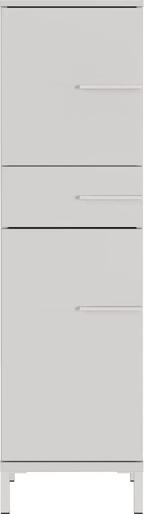 Krémová matná vysoká/úzka kúpeľňová skrinka 34x123 cm Laurino – Germania