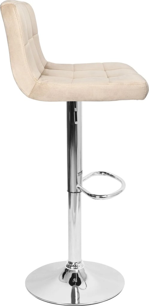 Barová stolička ARAKO VELVET - béžová/chróm