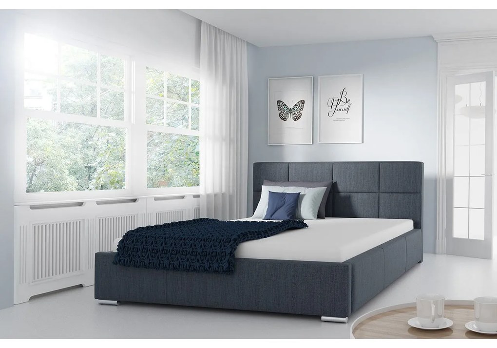 Čalúnená posteľ Alita, Rozmer postele: 140x200, Dostupné poťahy: ekokoža Soft 017 (biela)