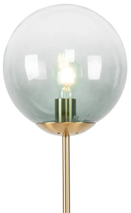 Art Deco stojaca lampa mosadz s zeleným sklom - Pallon