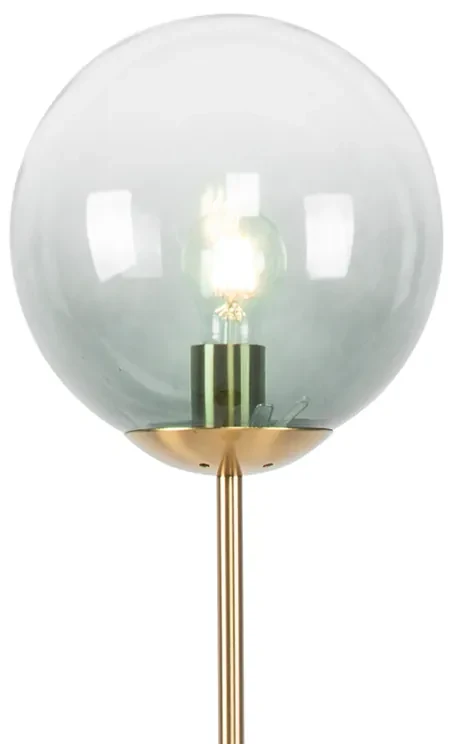 Art Deco stojaca lampa mosadz s zeleným sklom - Pallon