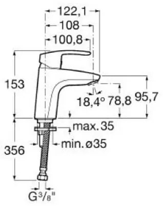 Roca A5A3298C00 - Umývadlová batéria MONODIN 15,3 cm lesklý chróm