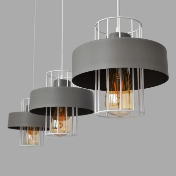 Luster na lanku VOLTA 3xE27/15W/230V šedá