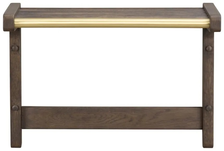 Tmavo hnedý nástenný vešiak z dubového dreva Inverness - Rowico