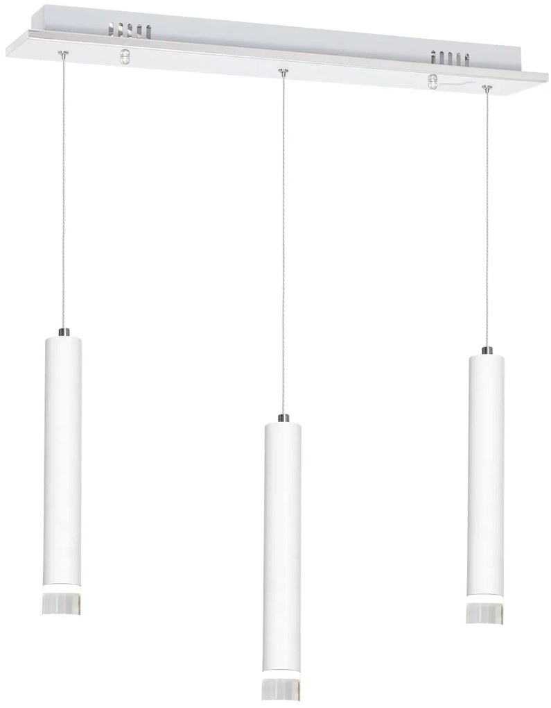 Závesné svietidlo Alba, 3x biele kovové tienidlo, w