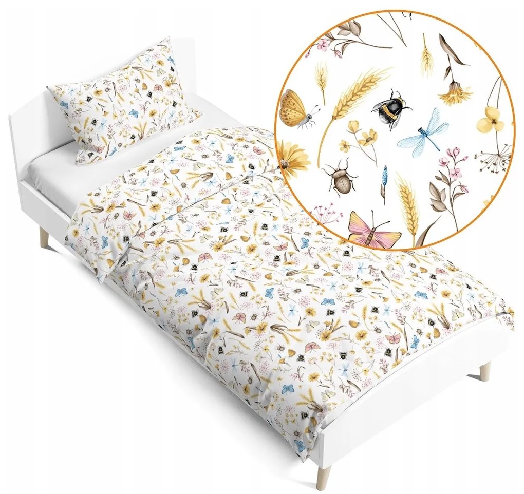 Detské bavlnené obliečky 140x200 cm BABYMAM PREMIUM - Letný slnovrat