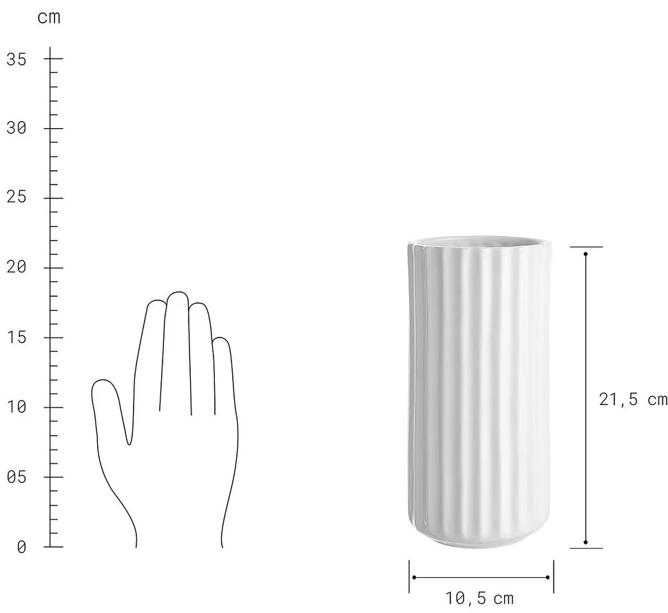 LIV Keramická váza 20 cm - biela
