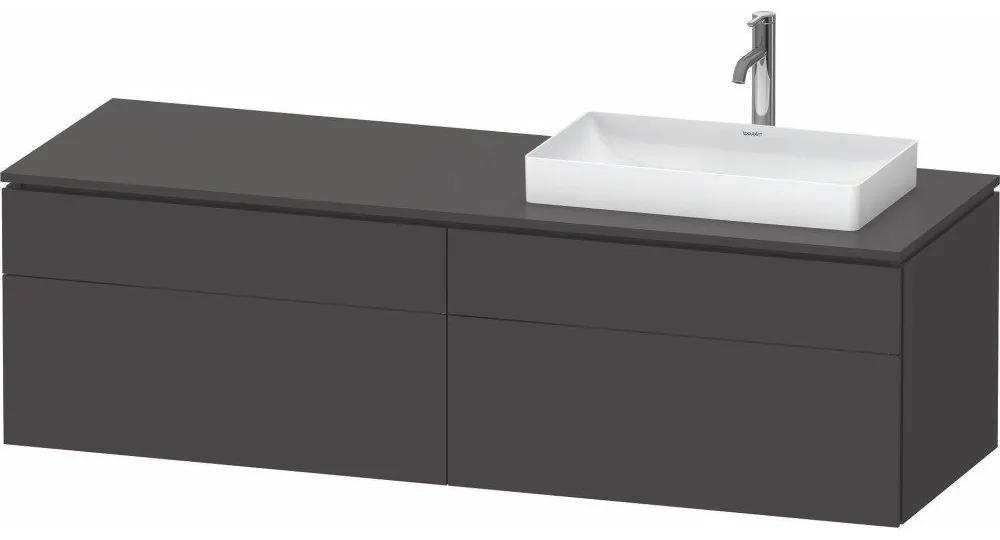 DURAVIT L-Cube závesná skrinka pod umývadlo na dosku (umývadlo vpravo), 4 zásuvky, 1620 x 550 x 482 mm, grafit super matná, LC4871R80800000