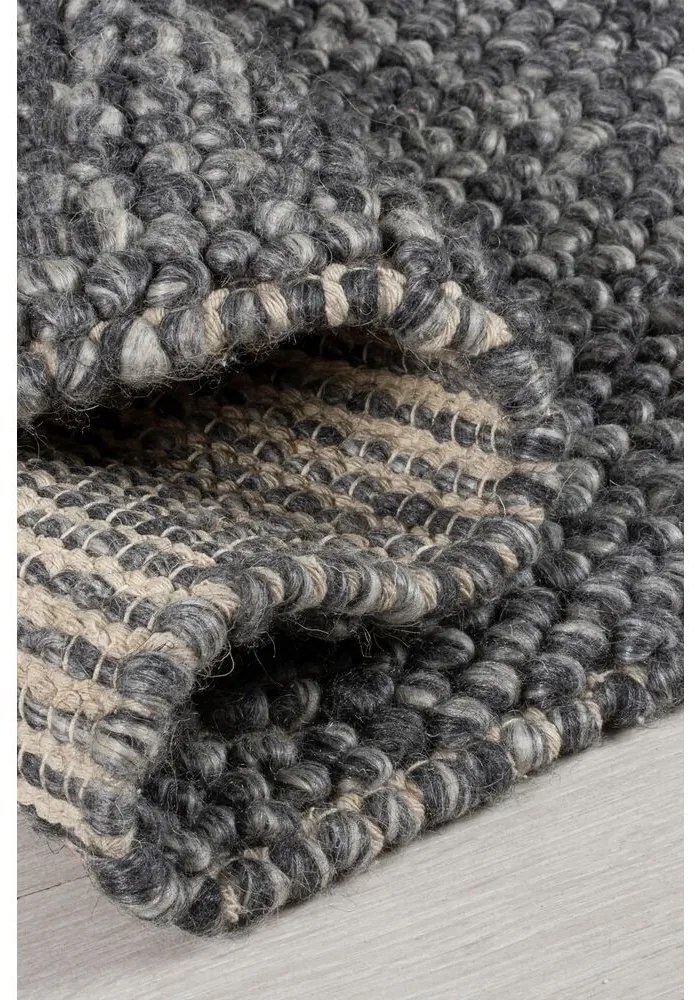 Ručne tkaný kusový koberec Minerals Dark Grey, 80x150, šedá, chodba / predsieň, Flair Rugs