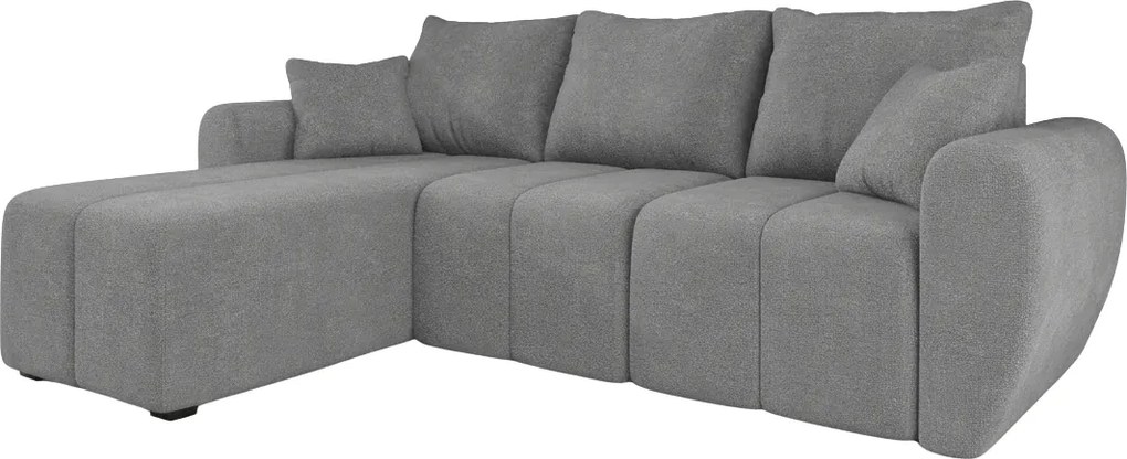 Rozkladacia obojstranná sedacia súprava do L SEVIO 246x145 cm, sivá + 2 vankúšiky ZDARMA