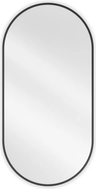 Mexen Loft oválne kúpeľňové zrkadlo 100 x 50 cm, čierny rám - 9851-100-050-000-70