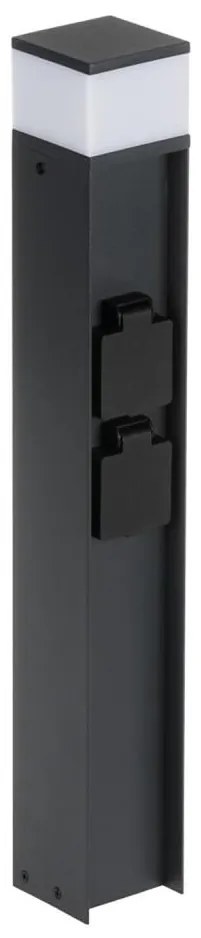 Kanlux 38765-Vonkajšia lampa s 2 zásuvkami DASTEN 1xG9/11W/230V 50 cm IP44 čierna