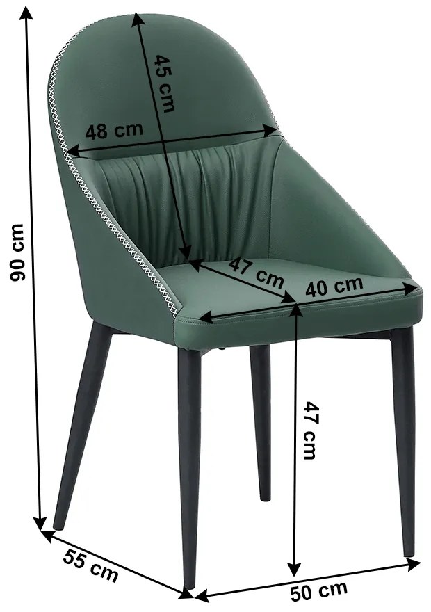 Jedálenská stolička Fosgen (zelená + kov). Vlastná spoľahlivá doprava až k Vám domov. 1034358