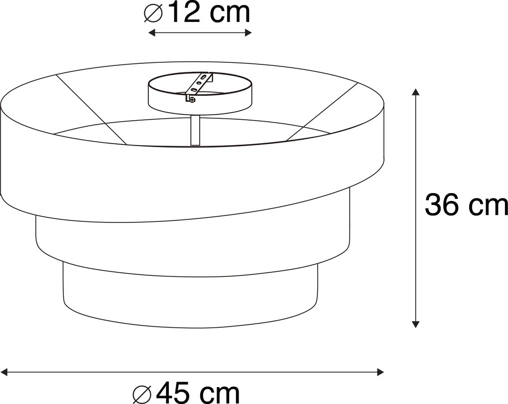 Moderné stropné svietidlo hnedé 45 cm 3-svetlo - Drum Trio