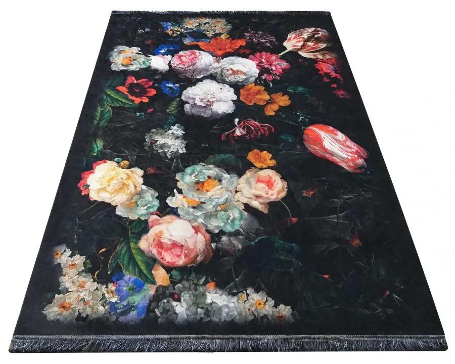 Protišmykový koberec s očarujúcim kvetinovým motívom Šírka: 80 cm | Dĺžka: 150 cm