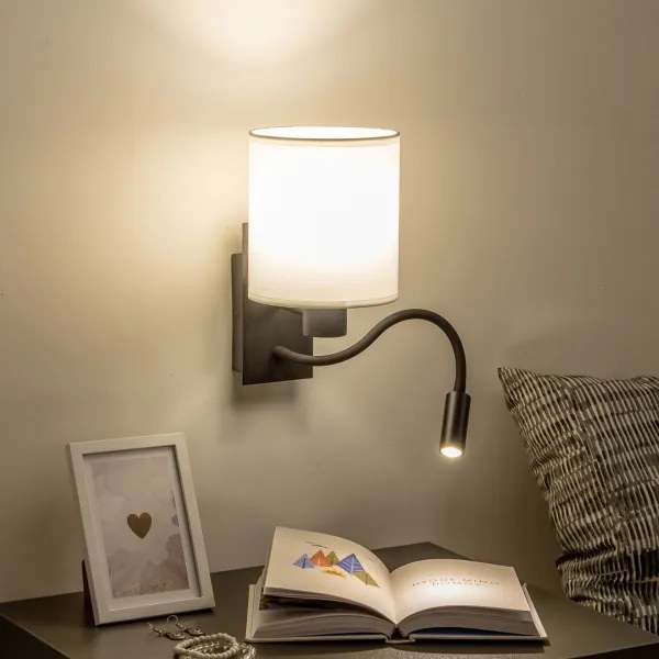 Brilagi - LED Nástenná lampa NUBILA 1xE27/25W/230V + LED/3W čierna/biela