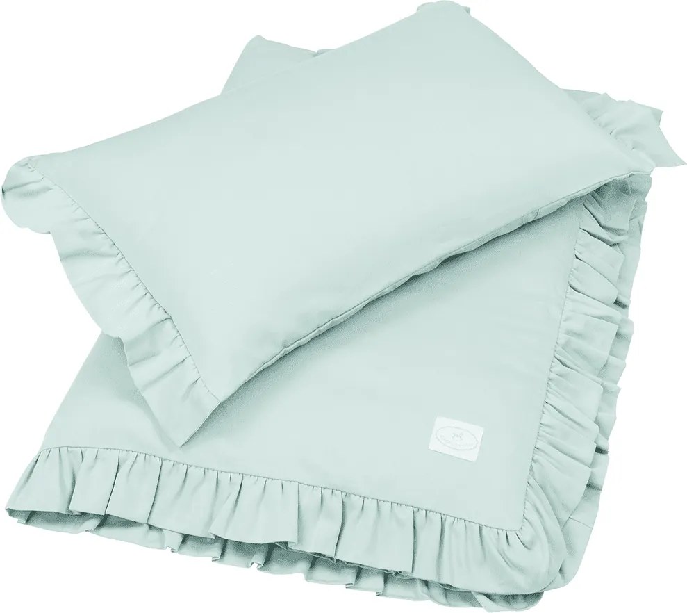 Junior obliečky s volánikmi zelená 100x135cm