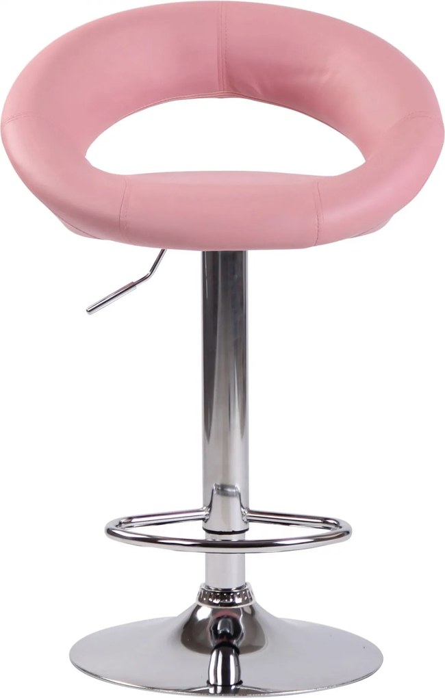 2x Barová stoličkaOlinda - koženka, chróm rám - ružová
