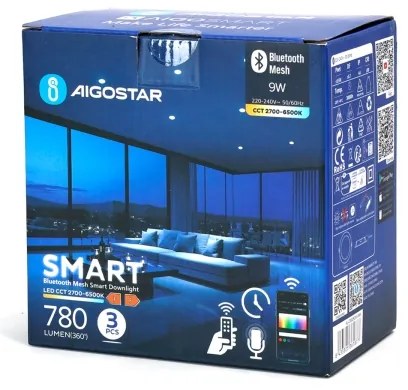Aigostar-SADA 3x LED Stm. podhľ. svietidlo MESH 9W/230V 2700K-6500K pr. 14,5 cm