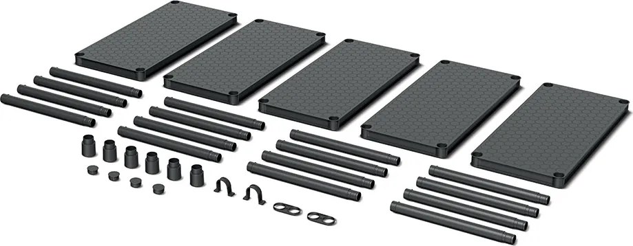 Prosperplast Regál plastový 5 políc STACKARO MIDDLE 74 x 36 x 172,5 cm - čierny