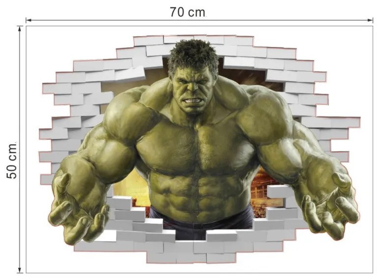 Samolepka na zeď HULK | Marvel 50x70 cm