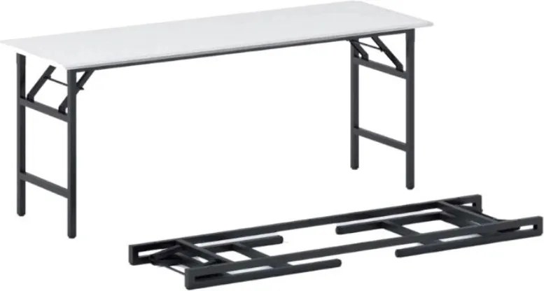 Konferenčný stôl FAST READY, 170x50 cm, čierna podnož, biela