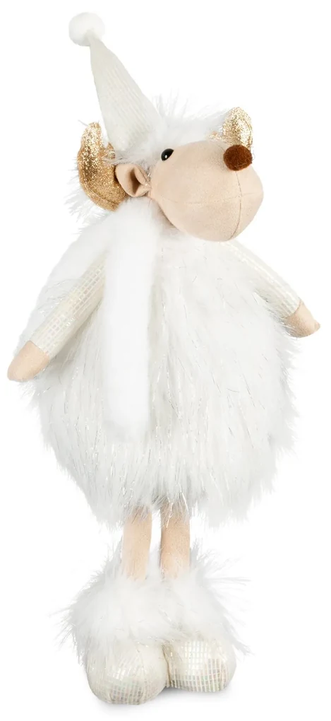 VIANOČNÁ FIGÚRKA REINDEER 42 CM BIELA