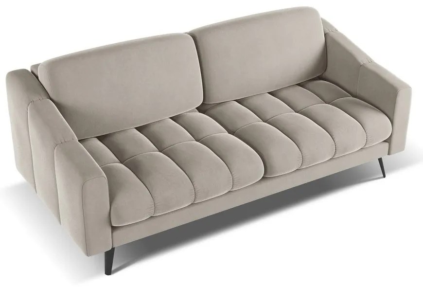 Béžová zamatová pohovka 202 cm Nalu – Makamii