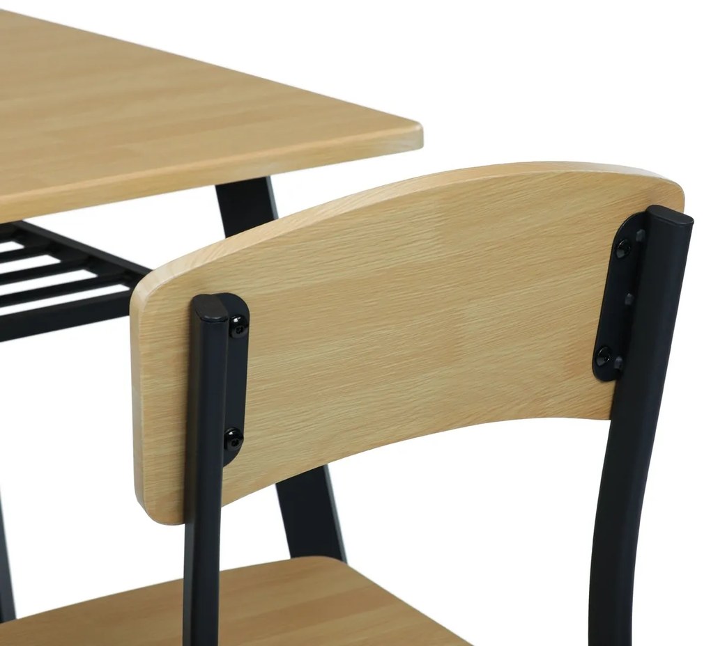 Jedálenský set Industrial so 4 stoličkami, 110 x70 x 76 cm, hnedý